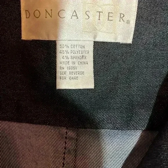 Doncaster black denim button up stretchy blazer with pockets sz 12 - Picture 5 of 11